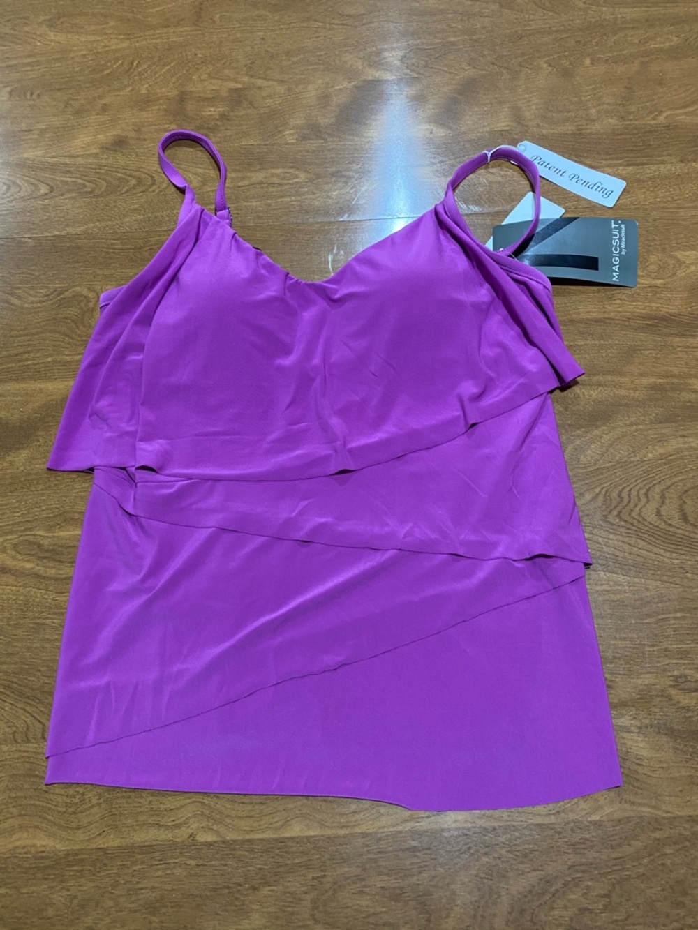 MagicSuit By Miraclesuit Orchid Purple Tiered Tankini Swim Top NWT Vintage 12